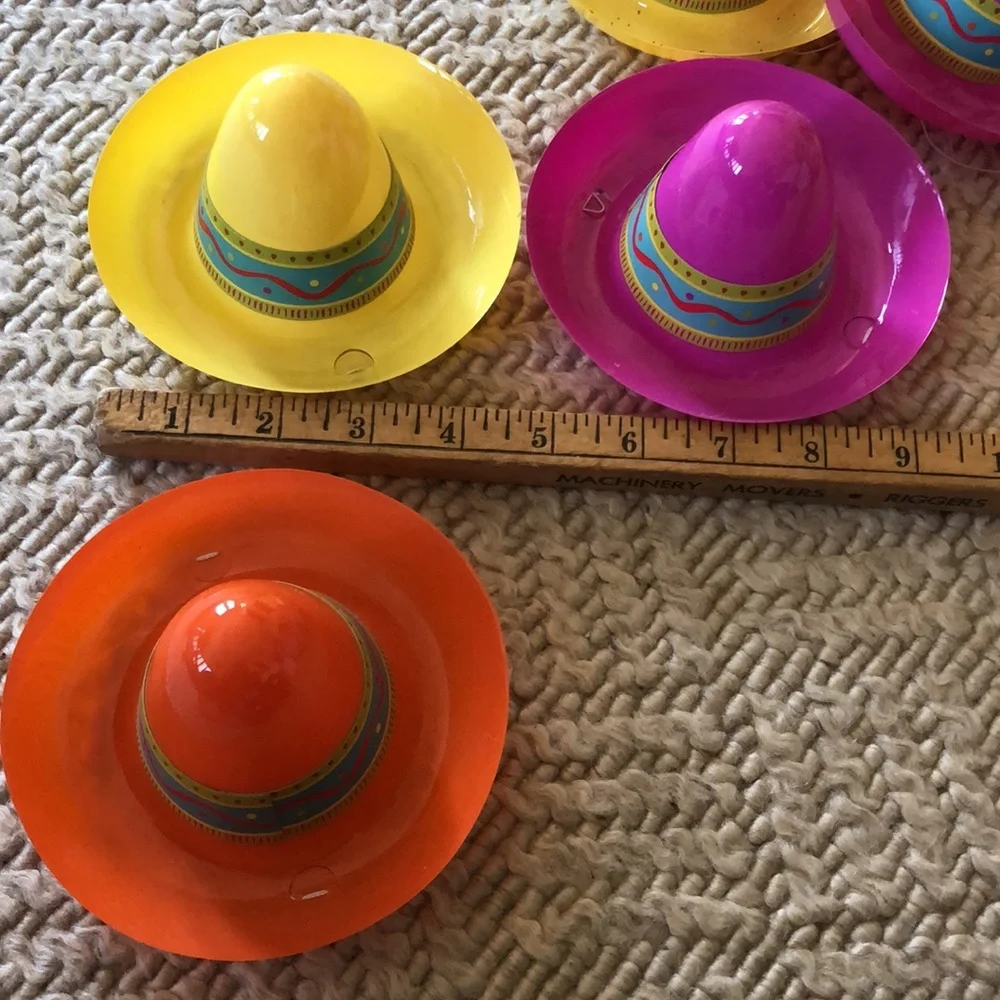 10 - Cinco De Mayo plastic sombrero party hats